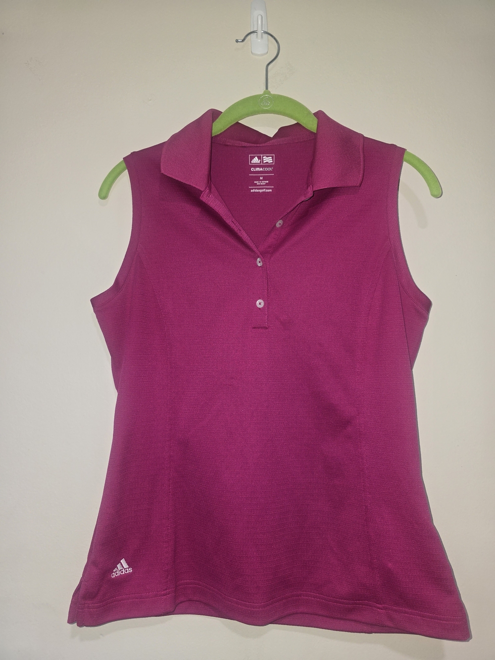 Adidas Women’s Sleeveless Polo Top in Magenta
